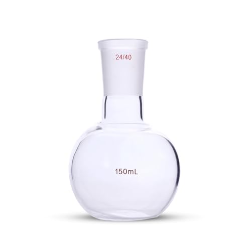 Deschem 150ml 24/40 Flat Bottom Glass Flask Lab Plat-Form Vessel Laboratory Bottle (Four Necks)