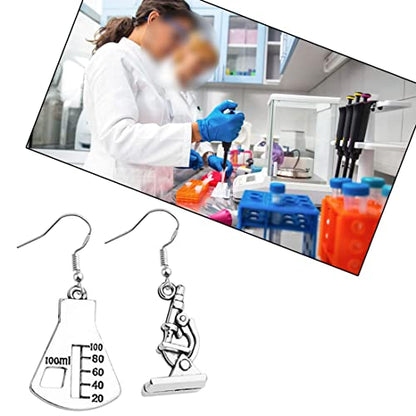 Microscope Dangle Earrings DNA Double Earrings Scientist Gifts Biology Chemistry Teacher Gift Science Nerd Jewelry Gifts