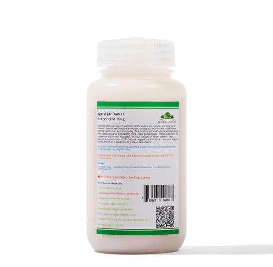 Yuantide Bio Lab-Grade 100% Agar Agar Powder,150g / 5oz, Petri Dish Solidifying Agent, Gel Strength 700g/cm2, for Mycology and Scientific Research
