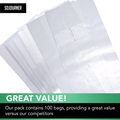 Sojourner Mushroom Grow Bags (50 Pk) - Mushroom Spawn Bags - 6 Mil Thick, Autoclave Bags, with Breathable 0.2 Micron Filter - Grow Mushrooms Supplies, Mushroom Bags Kit