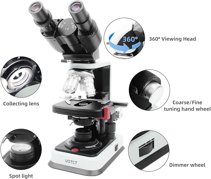 Biological Microscope 40X-1000X Manification Binocular Compound Microscope - Lab supply international 