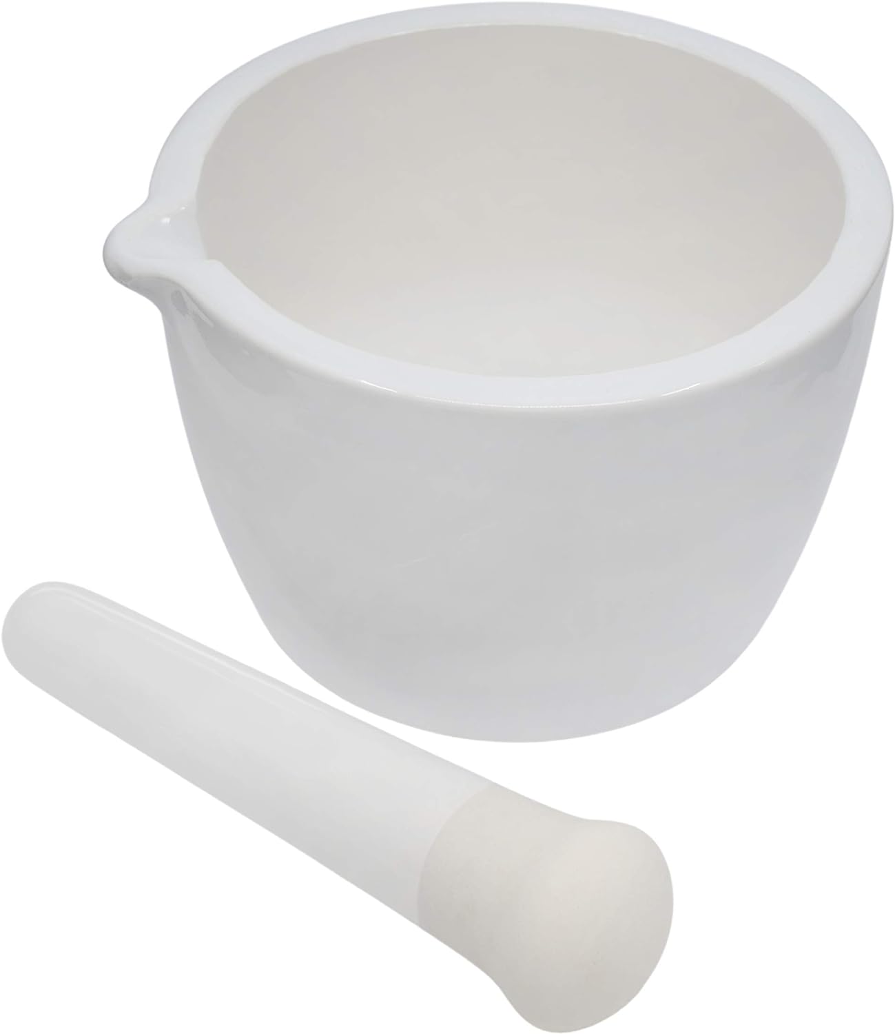 EISCO Porcelain Mortar & Pestle Set, 13.5oz (400ml) - Heavy Duty - Unglazed Grinding Surface - Excellent for Kitchen or Laboratory - Grinds Powdered Chemicals, Herbs, Spices, Pills - White Labs