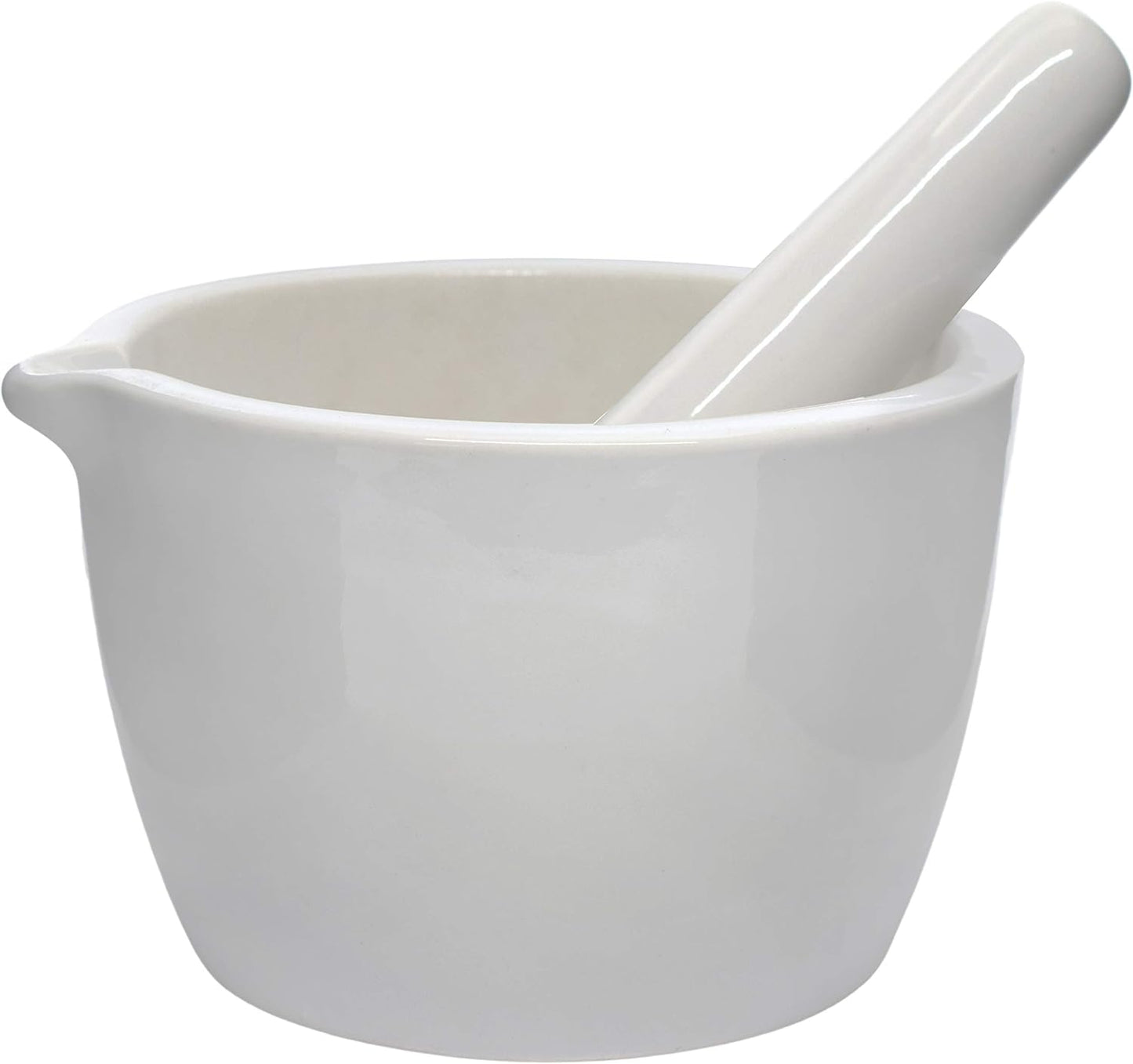 EISCO Porcelain Mortar & Pestle Set, 13.5oz (400ml) - Heavy Duty - Unglazed Grinding Surface - Excellent for Kitchen or Laboratory - Grinds Powdered Chemicals, Herbs, Spices, Pills - White Labs