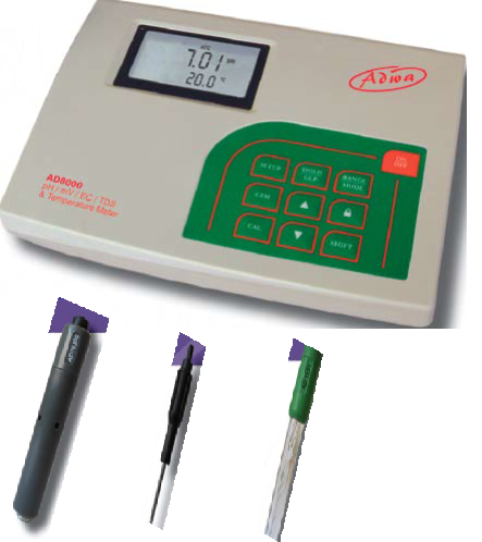 Adwa AD8000 Professional Multi-Parameter pH/ ORP/ EC/ TDS/ Temp Bench Meter  European HUNGARY made.. - Lab supply international 