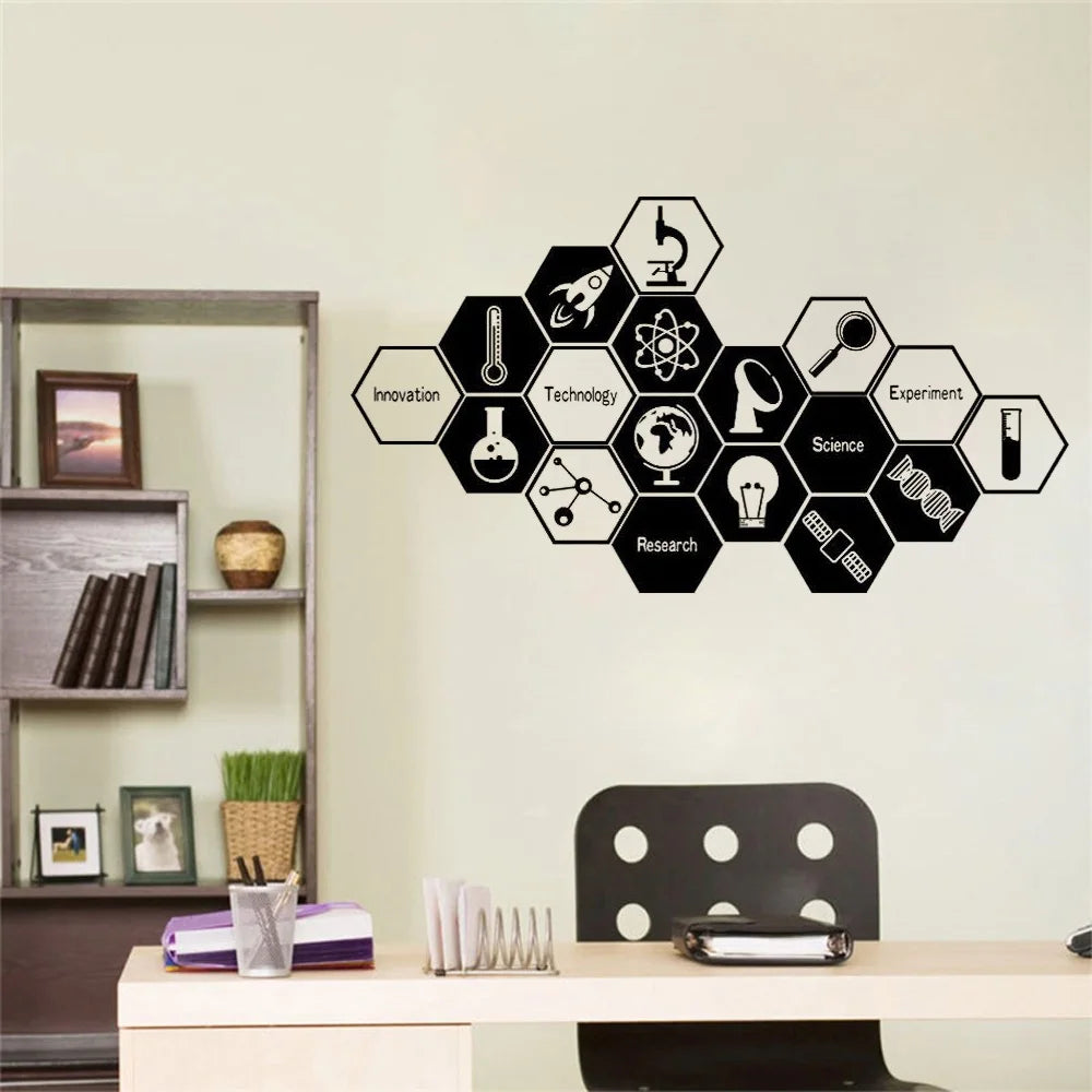 Classroom Wall Decals Student Study Room Window Sticker Creative Chemistry Poster Art Decoration Stickers For Walls - Lab supply international 