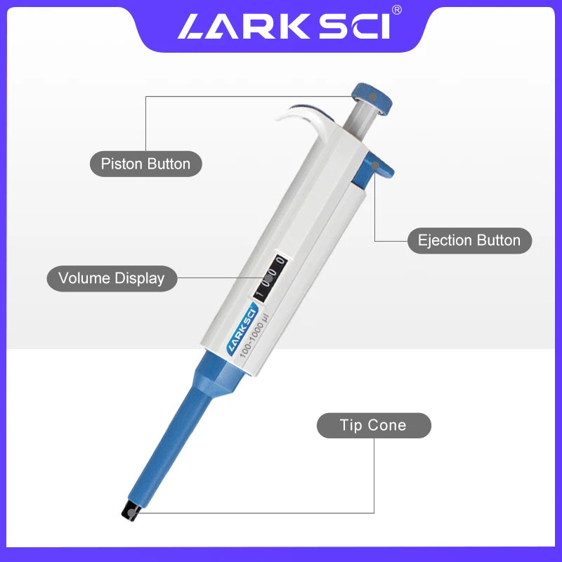 Larksci Equipment Laboratory Pipette Single Channel Pipette Adjustable Micropipette For Pipettor Tips - Lab supply international 