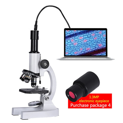 Zoom 640X 1280X 2000X HD Biological microscope Monocular student education laboratory LED light phone holder electronic eyepiece