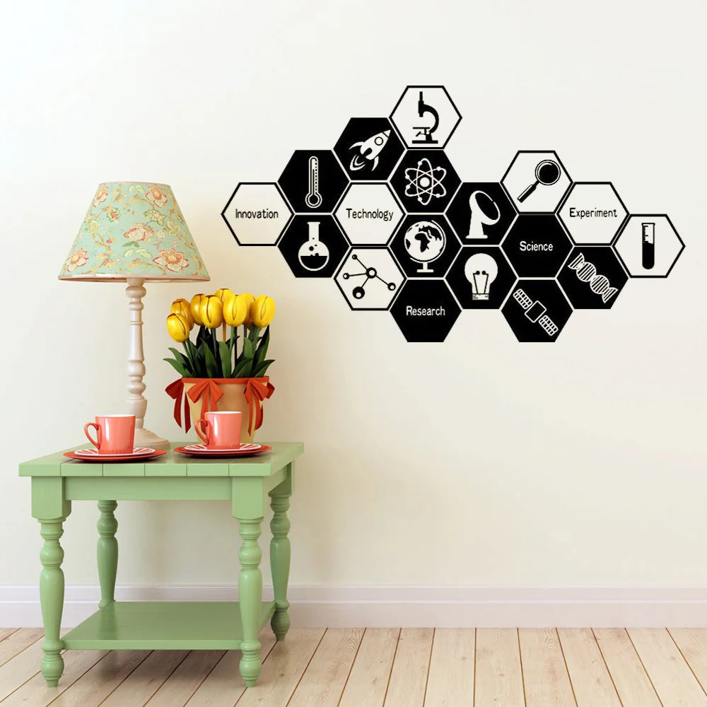 Classroom Wall Decals Student Study Room Window Sticker Creative Chemistry Poster Art Decoration Stickers For Walls - Lab supply international 