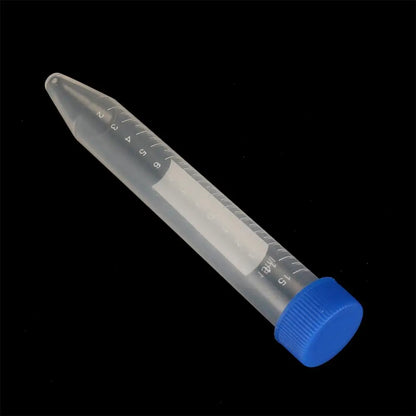10Pcs 15ml Transparent Screw Cap Cone Bottom Centrifugal Tube with Scale Free-standing Centrifuge Tube Laboratory Vial Container