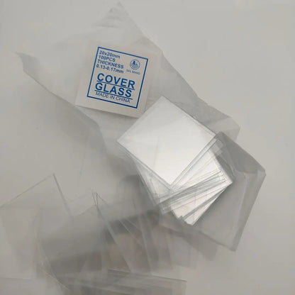 100 Pcs Transparent Square Glass Slides Coverslips Coverslides For Microscope Optical Instrument Microscope cover slip