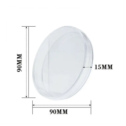 50Pcs Plastic Sterile Petri Dishes Bacteria Culture Dish with Lids 90x15mm for Laboratory Biological Scientific School Supplies - Lab supply international 