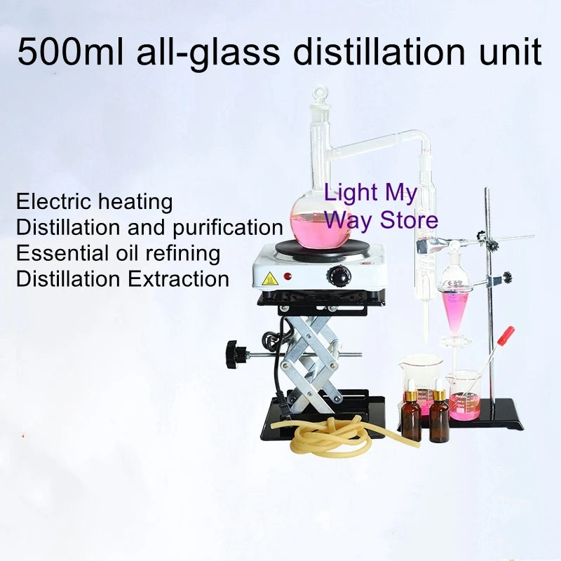 Electric heating distillation set essential oil distillation device distillation water refining glass distillation condenser - Lab supply international 