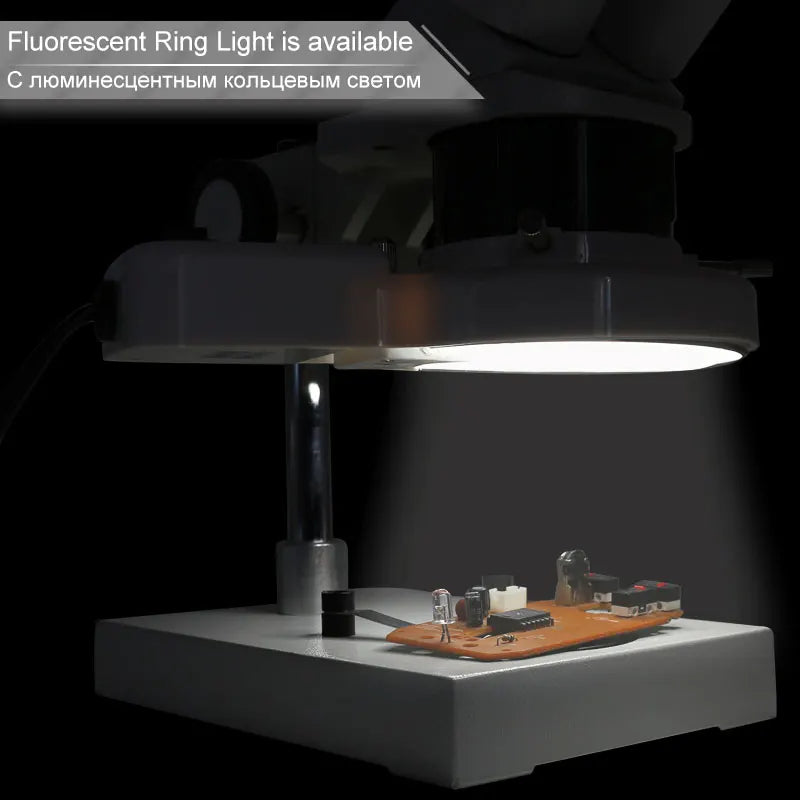 20X 40X Illuminated Industrial Stereo Microscope Soldering Repairing Tool for Mobile Phone Watch Clock Repairing PCB Inspection