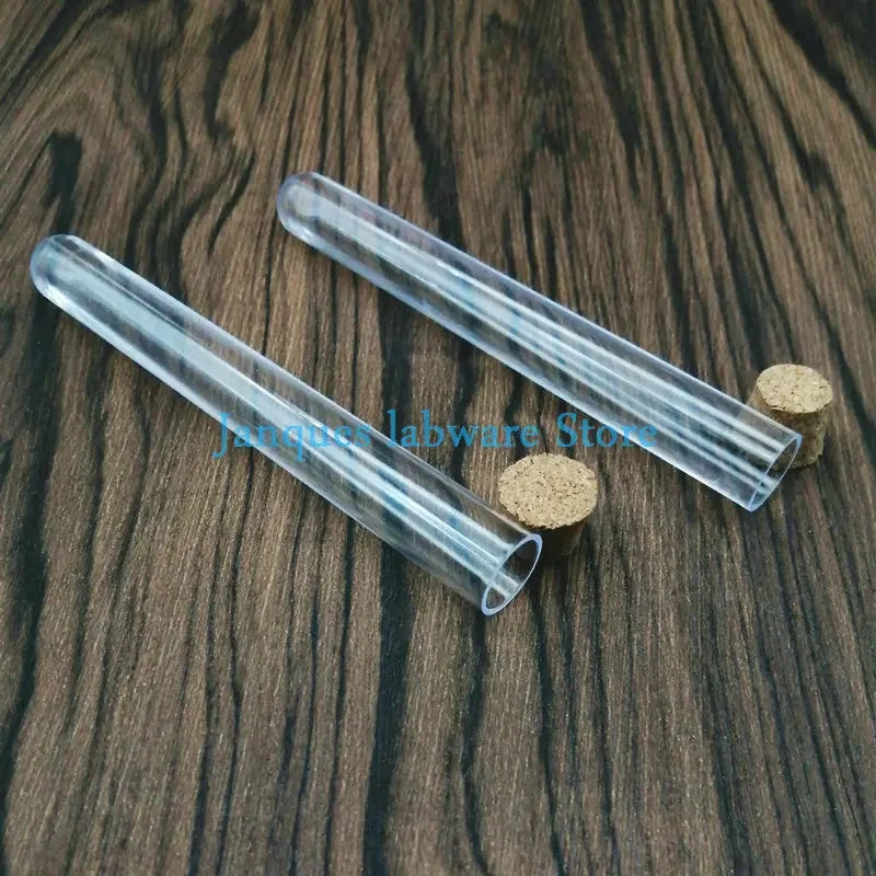 20pcs 12x100mm Laboratory Clear Plastic Test Tubes With Corks Bath salt vial with Stoper  Wedding Favor Gift Tube Camellia tube - Lab supply international 