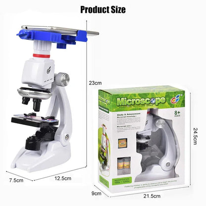 Science Kits For Kids Beginner Microscope With LED 100X 400X 1200X Home School Science Educational Toy Birthday Gift