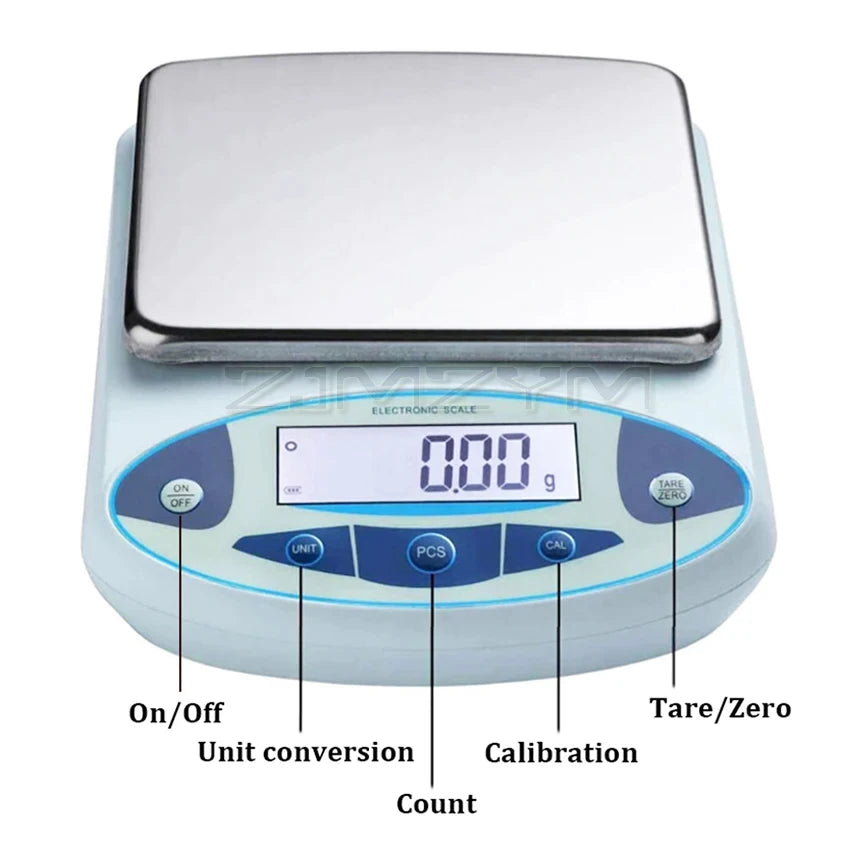 3000/5000g/30kg 0.01g/0.1g Digital Electronic Balance Lab Jewelry Scale High Precision Industrial Kitchen Weighing Balance Scale - Lab supply international 