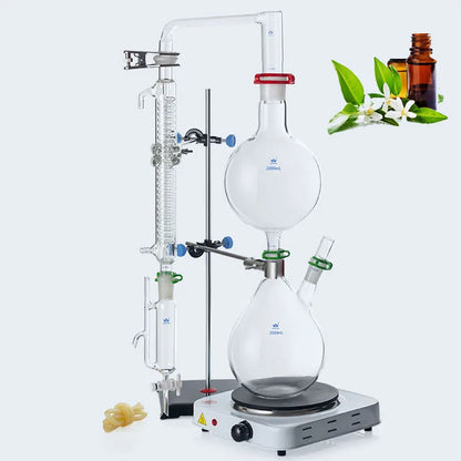 500/1000/2000ml Essential Oil Extraction Separator Device Dew Distillation Equipment Water Distiller Machine Home DIY - Lab supply international 