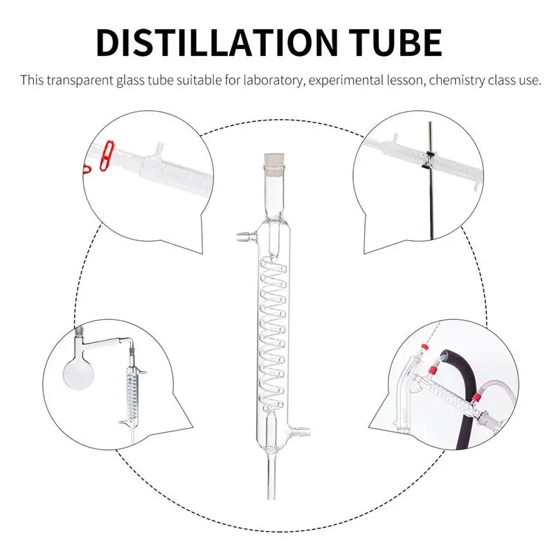 1pc Extraction Apparatus Chemistry Condenser Pipe Condensing Tube Chemistry Tool Serpentine Condenser Of Distillation Flask