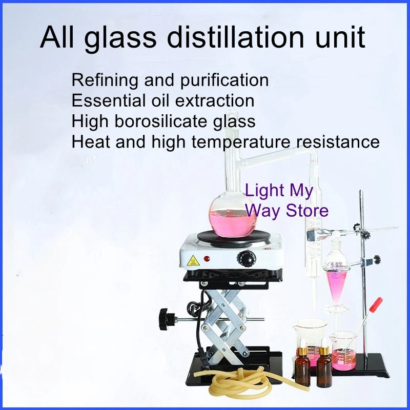 Electric heating distillation set essential oil distillation device distillation water refining glass distillation condenser - Lab supply international 