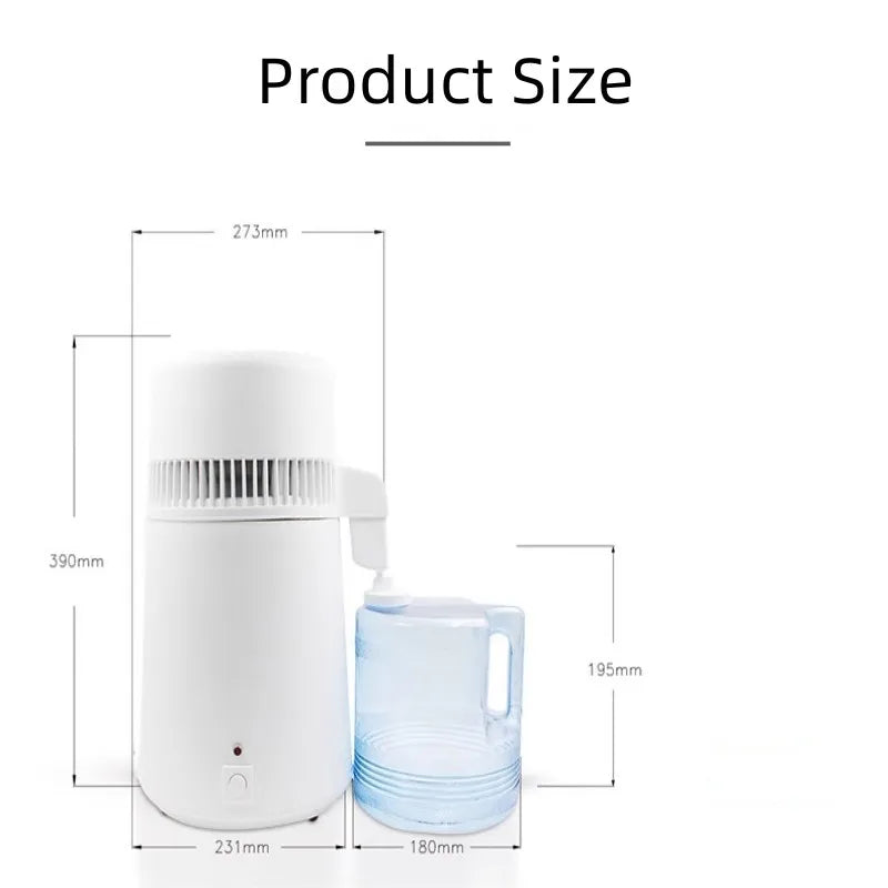 220V 750W 4L Water Distiller Purifier Filter Dispenser Heating Drinking Bottle Softener 304 Stainless Distilled Water Machine - Lab supply international 