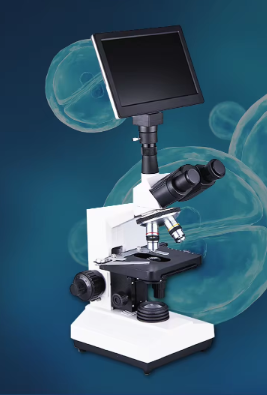 Biological Trinocular microscope 107 With LED light and lcd digital screen