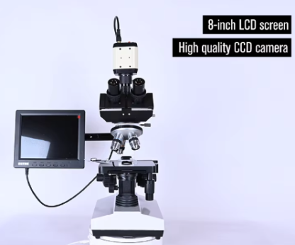 2500X Binocular Microscope 8-inch Lcd Screen Trinocular Lab Double-layer stage , Led, Camera Binocular Digital Microscope - Image 3